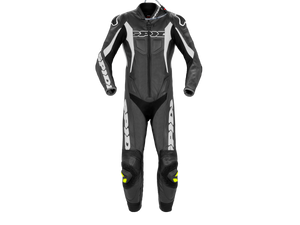 Spidi "Sport Warrior Pro" Perforated Motorcycle Racing Leather Suit Black/White